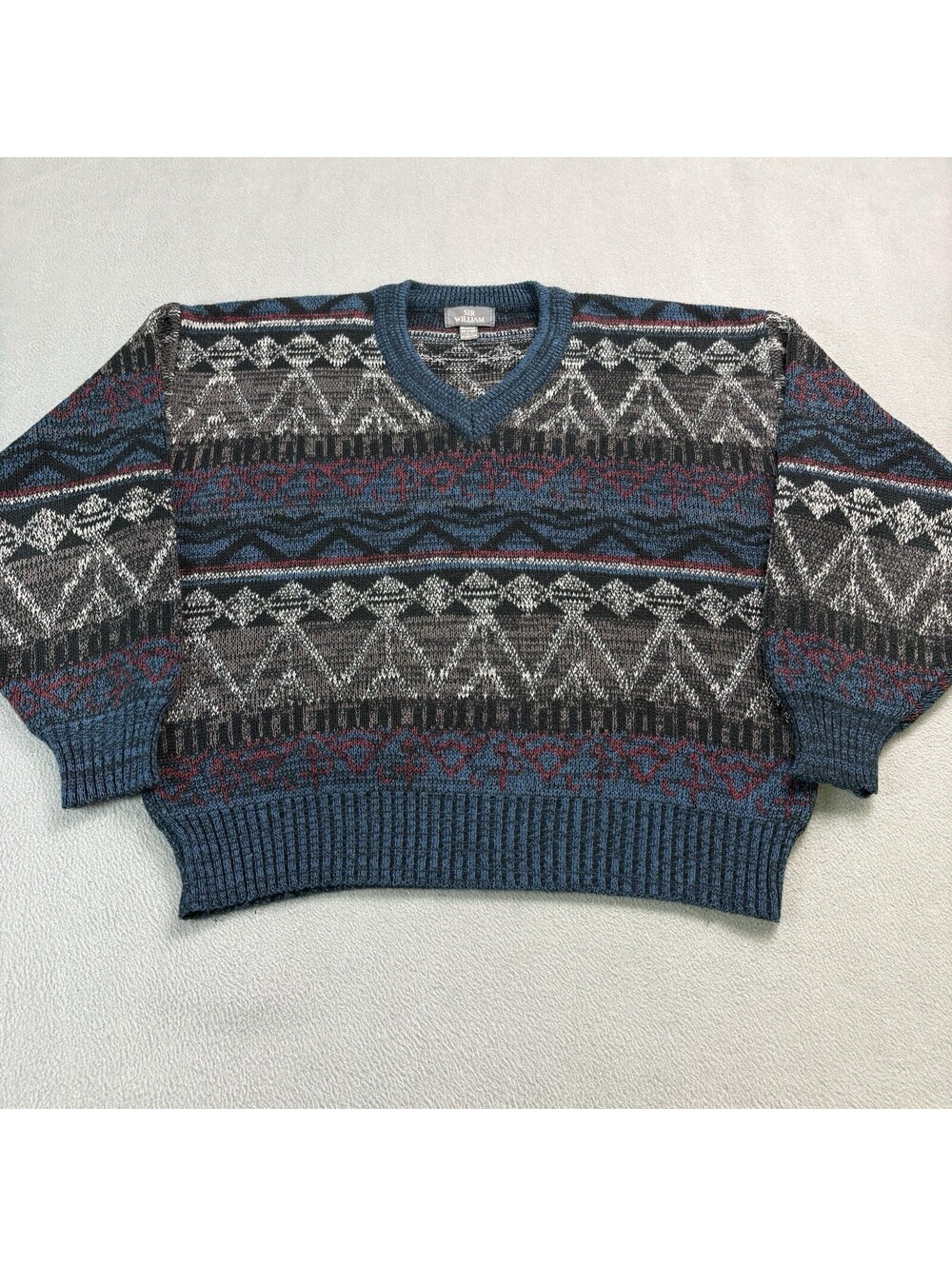 Vintage Sir William Fair Isle Patterned Sweater Size Large